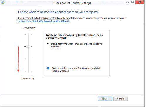 Windows 8 User Account Control When to Notify